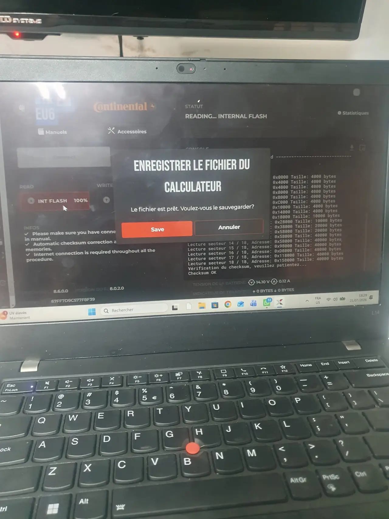 ECU-luku tallennetaan EGR-järjestelmän diagnostiikan aikana